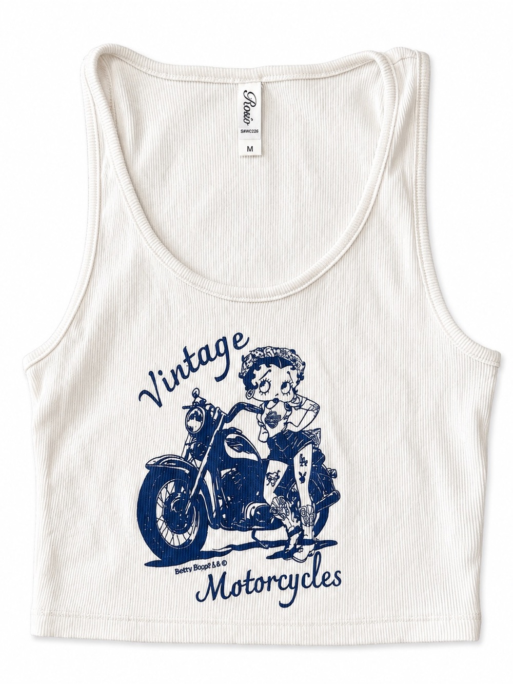 Betty Boop Vintage Style Motorcycles Ribbed Tank Top | Size Medium: New